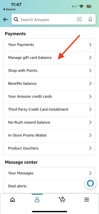 how to check amazon gift card balance