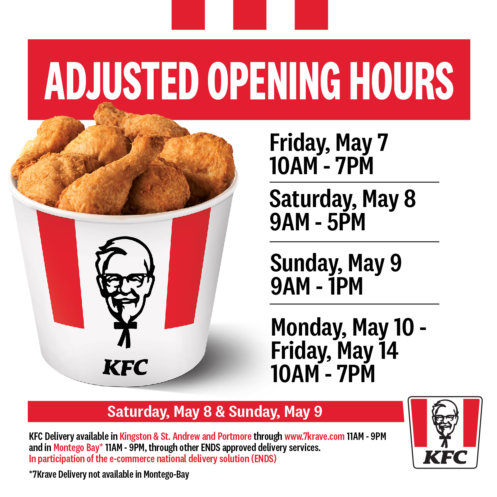 kfc timings