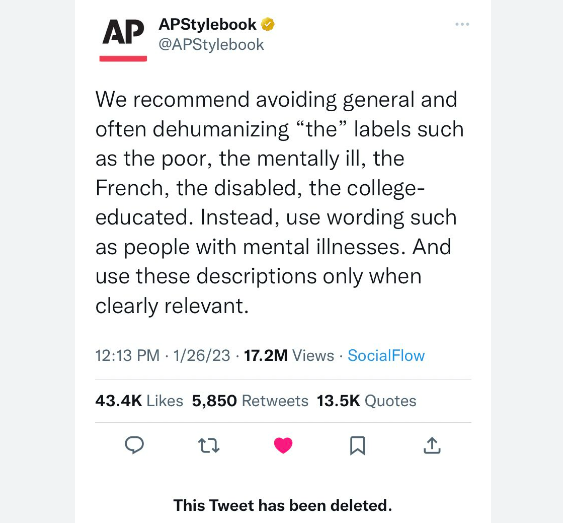 ap deletes the french tweet