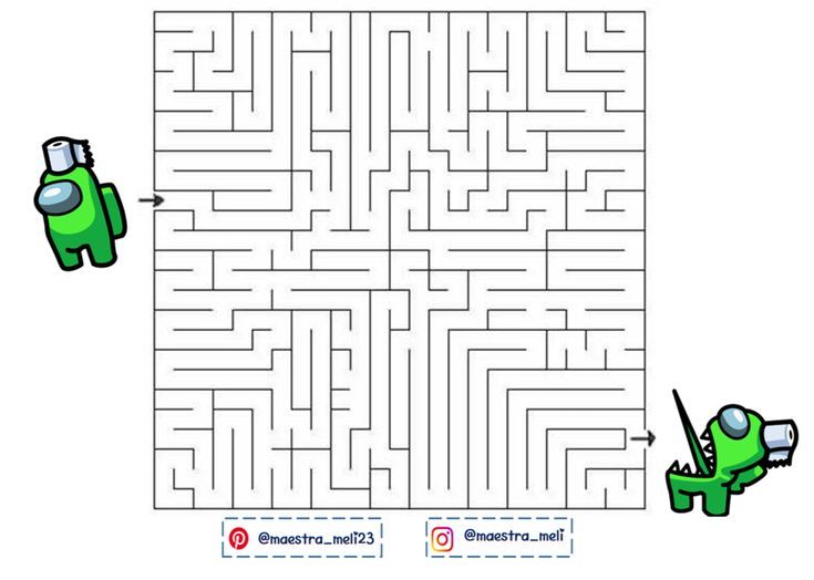 among us maze printable