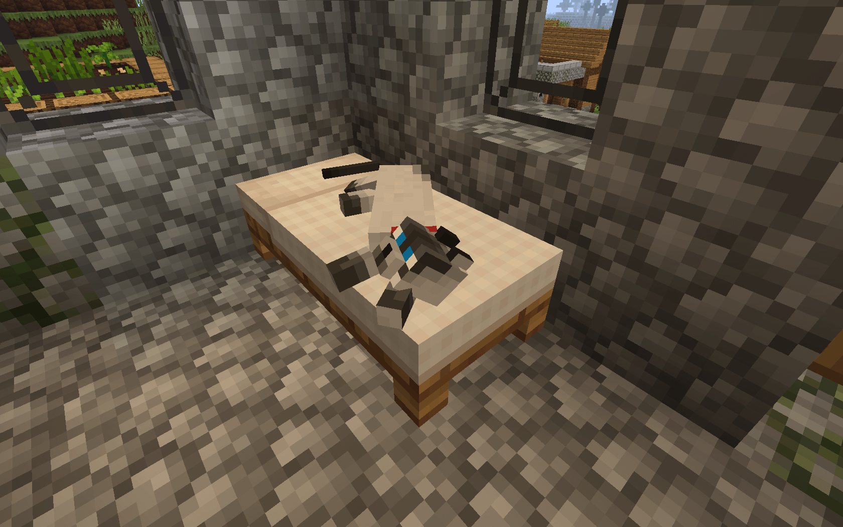 minecraft cats sit on chests