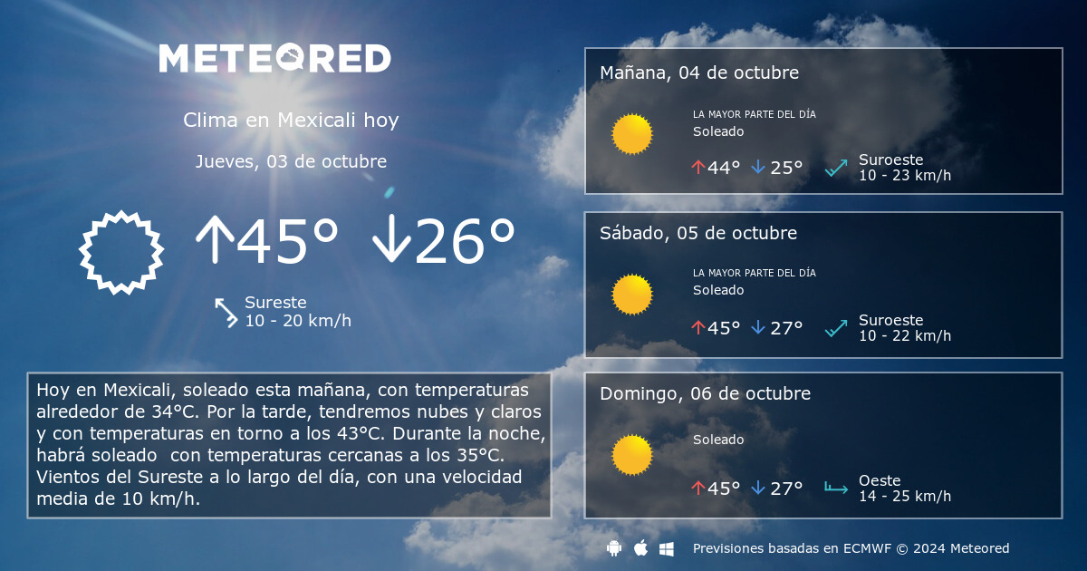 clima mexicali hoy y mañana