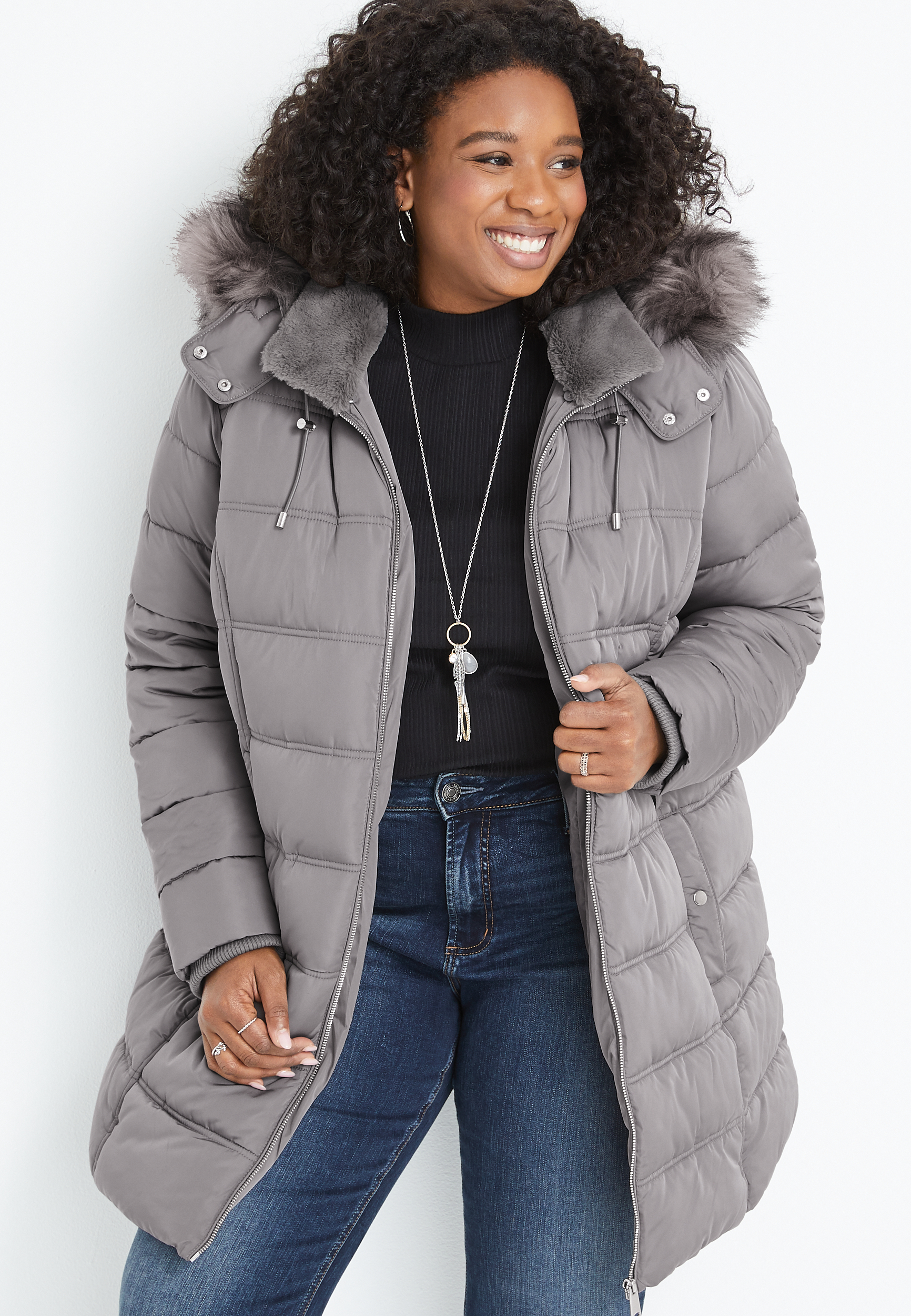 long puffer jacket plus size