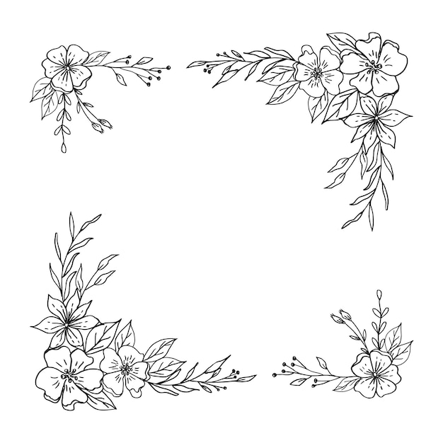 floral border design drawing