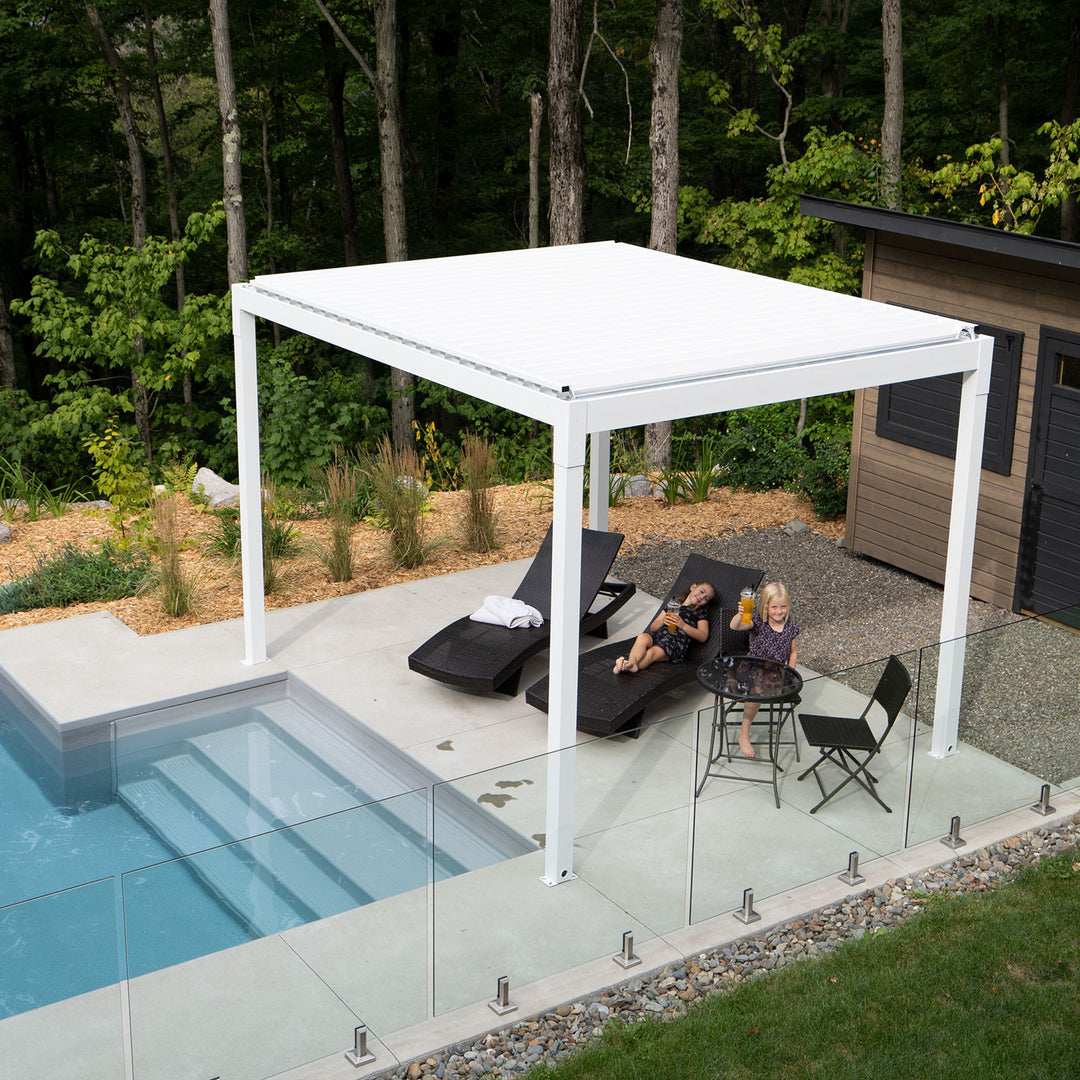 manual louvered pergola