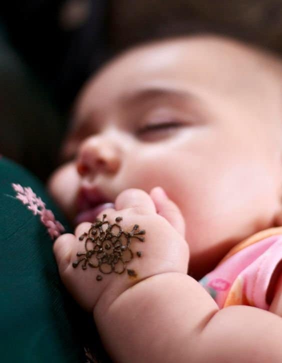 small baby hand mehndi design