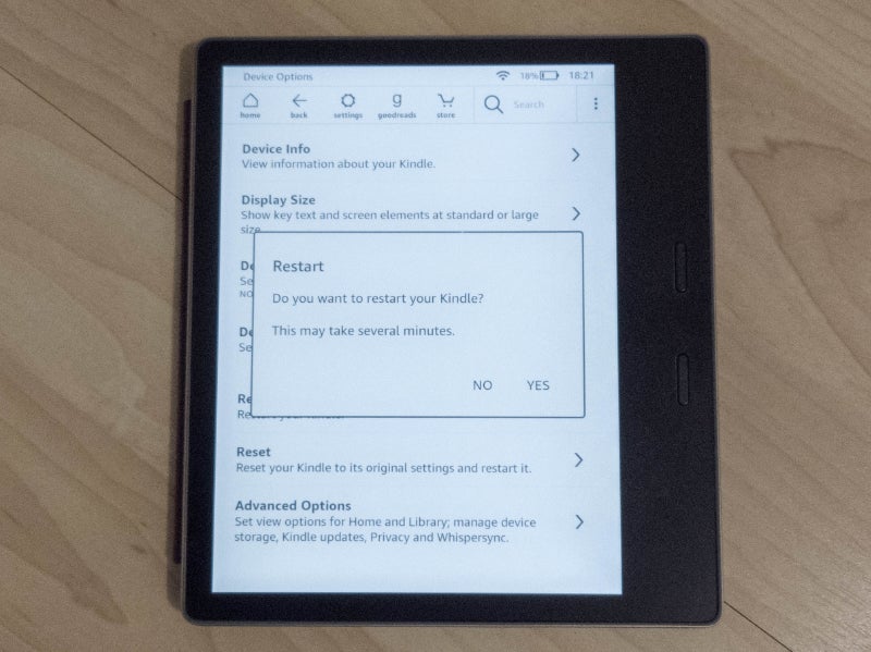 how to restart kindle paperwhite