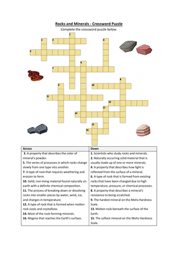 mineral collection site crossword