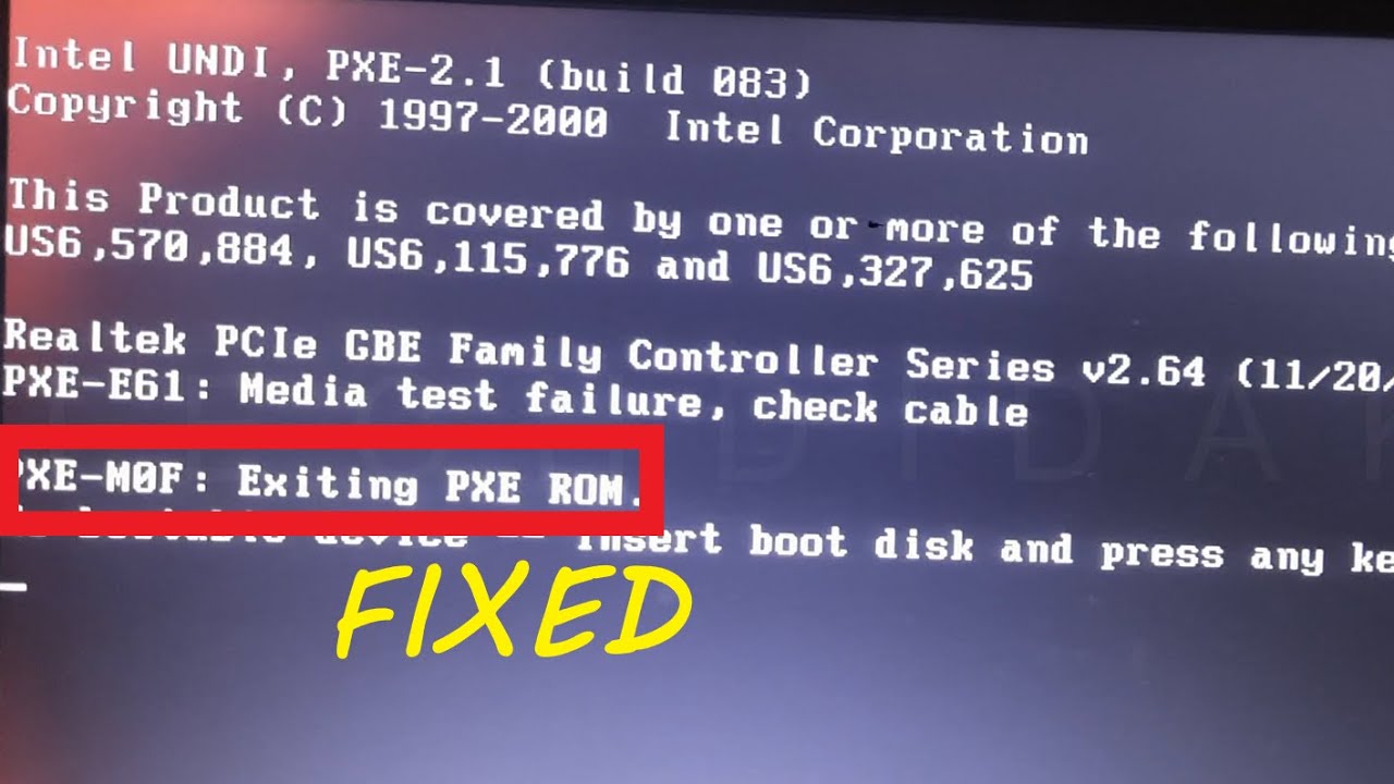 exiting pxe rom lenovo