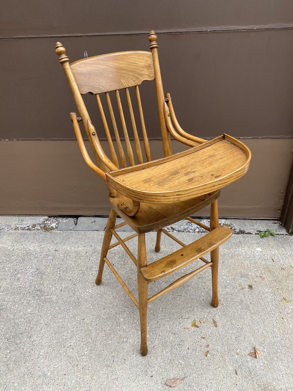 wooden antique high chair