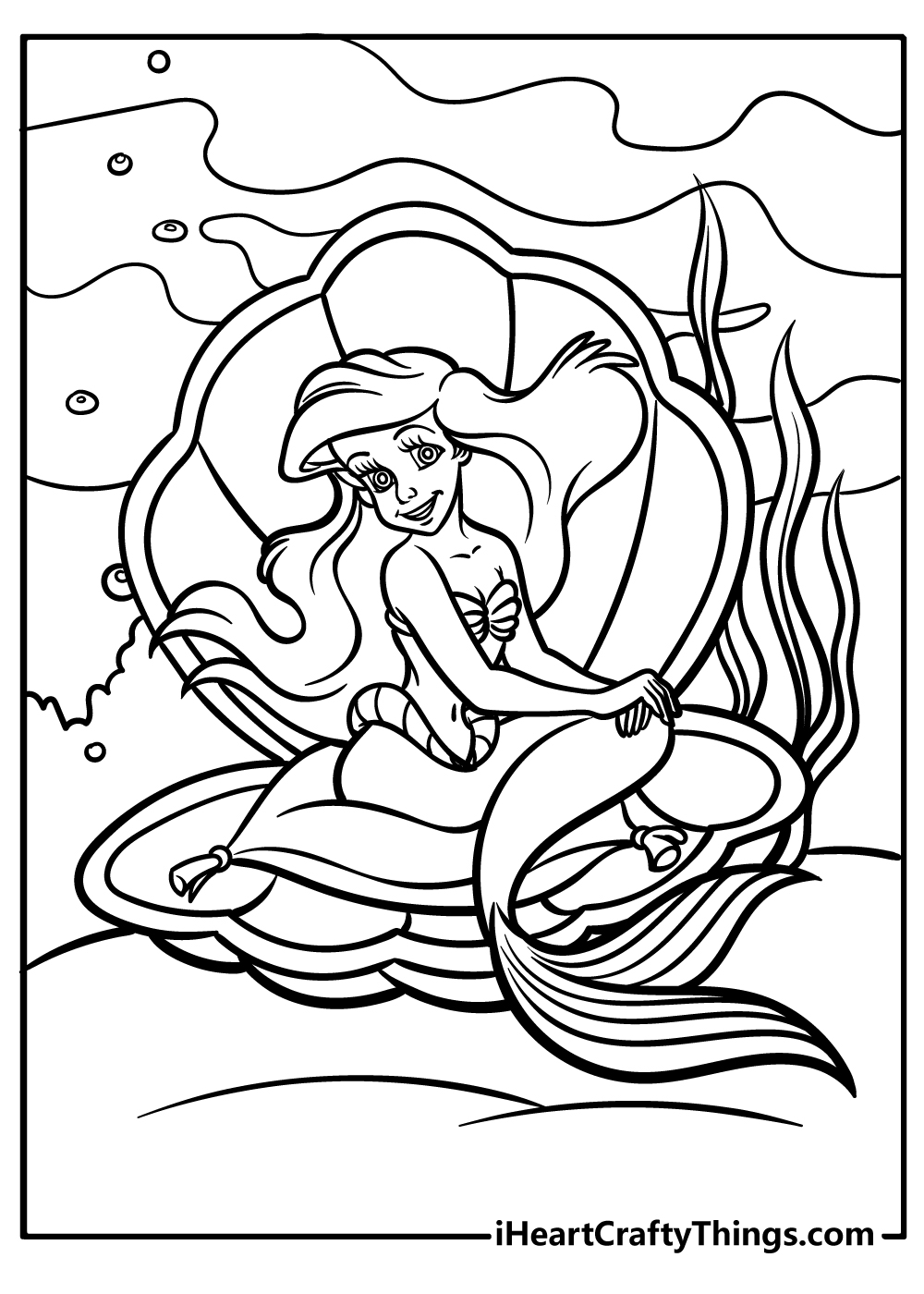 ariel colouring page