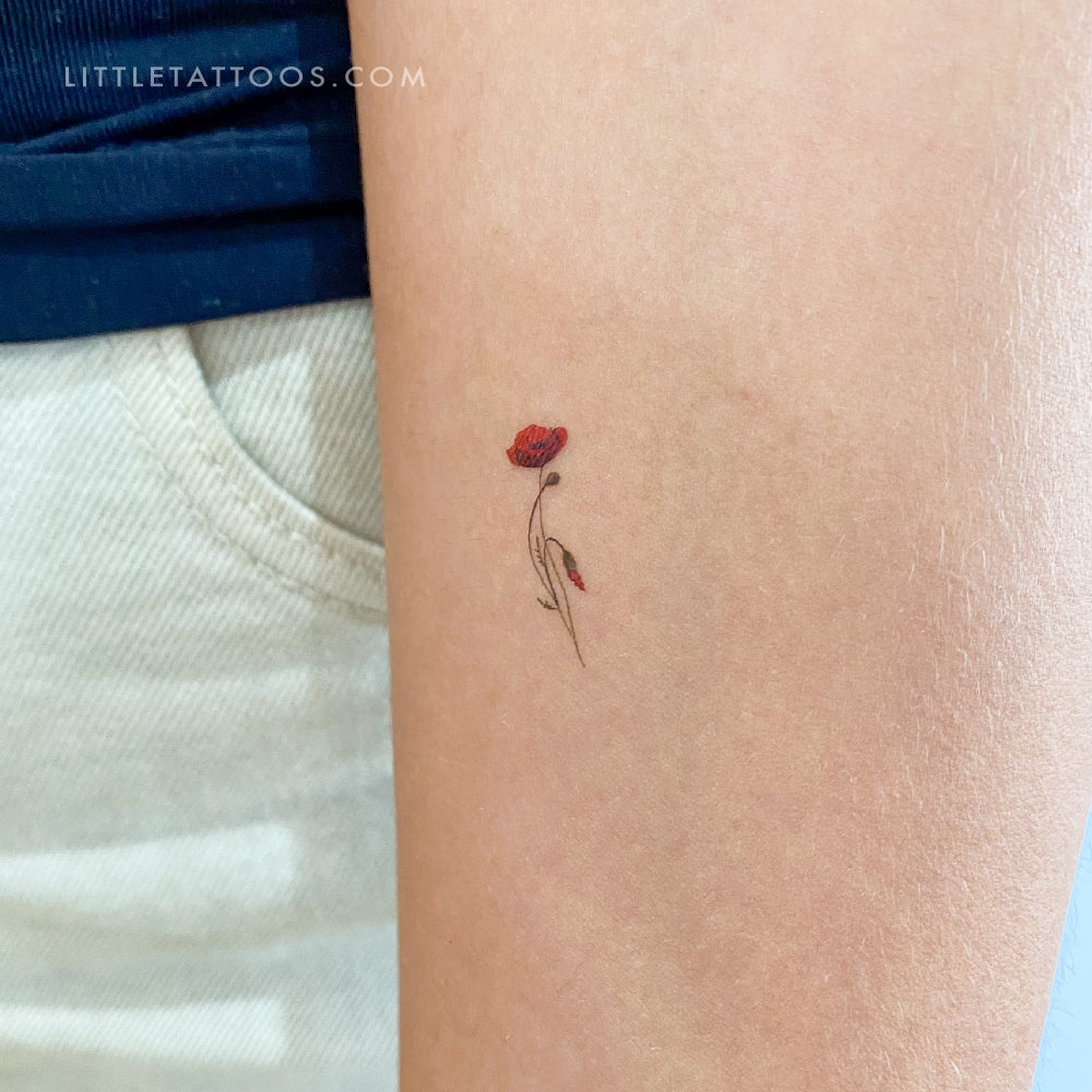 tiny poppy tattoo