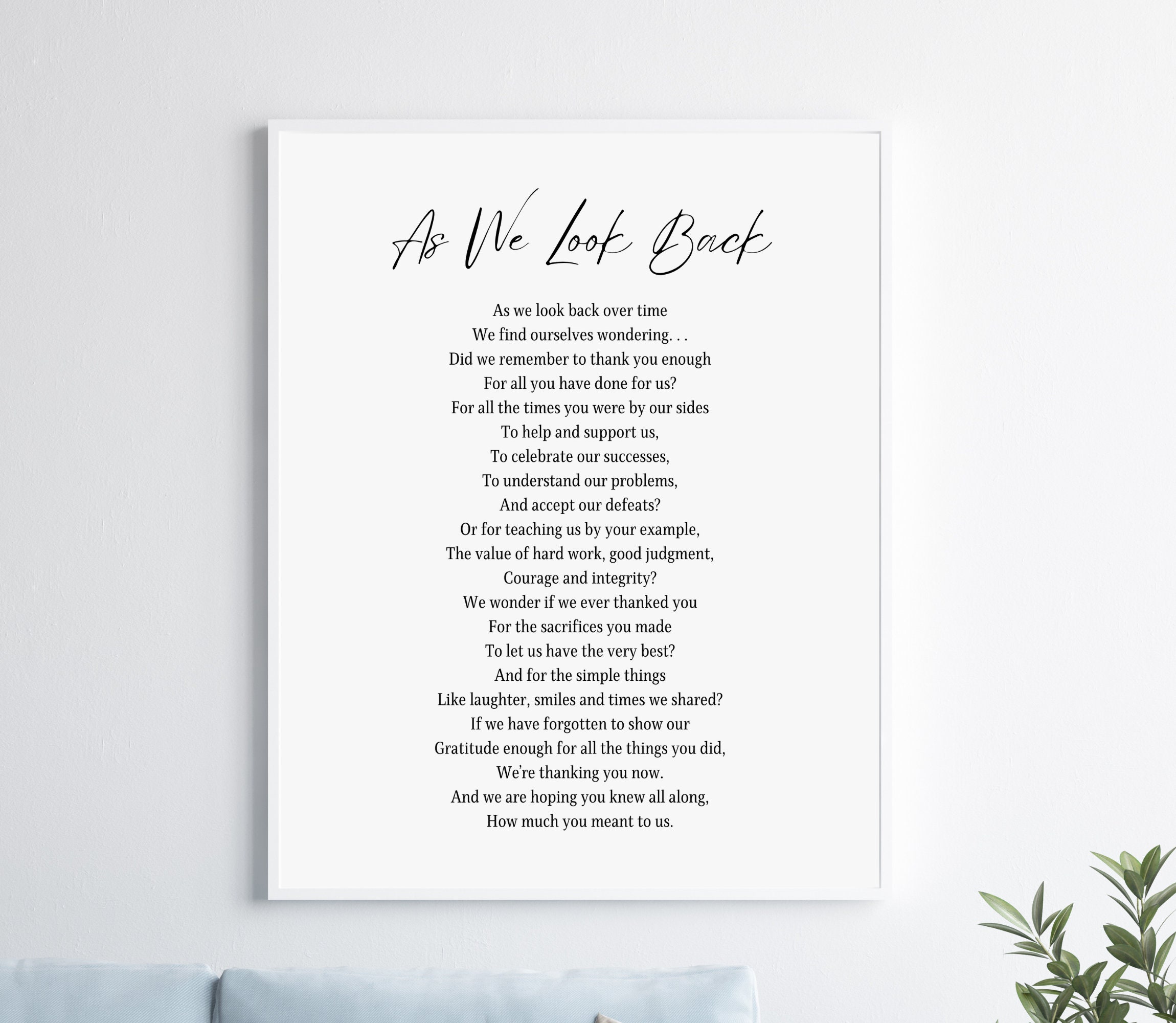 as we look back poem