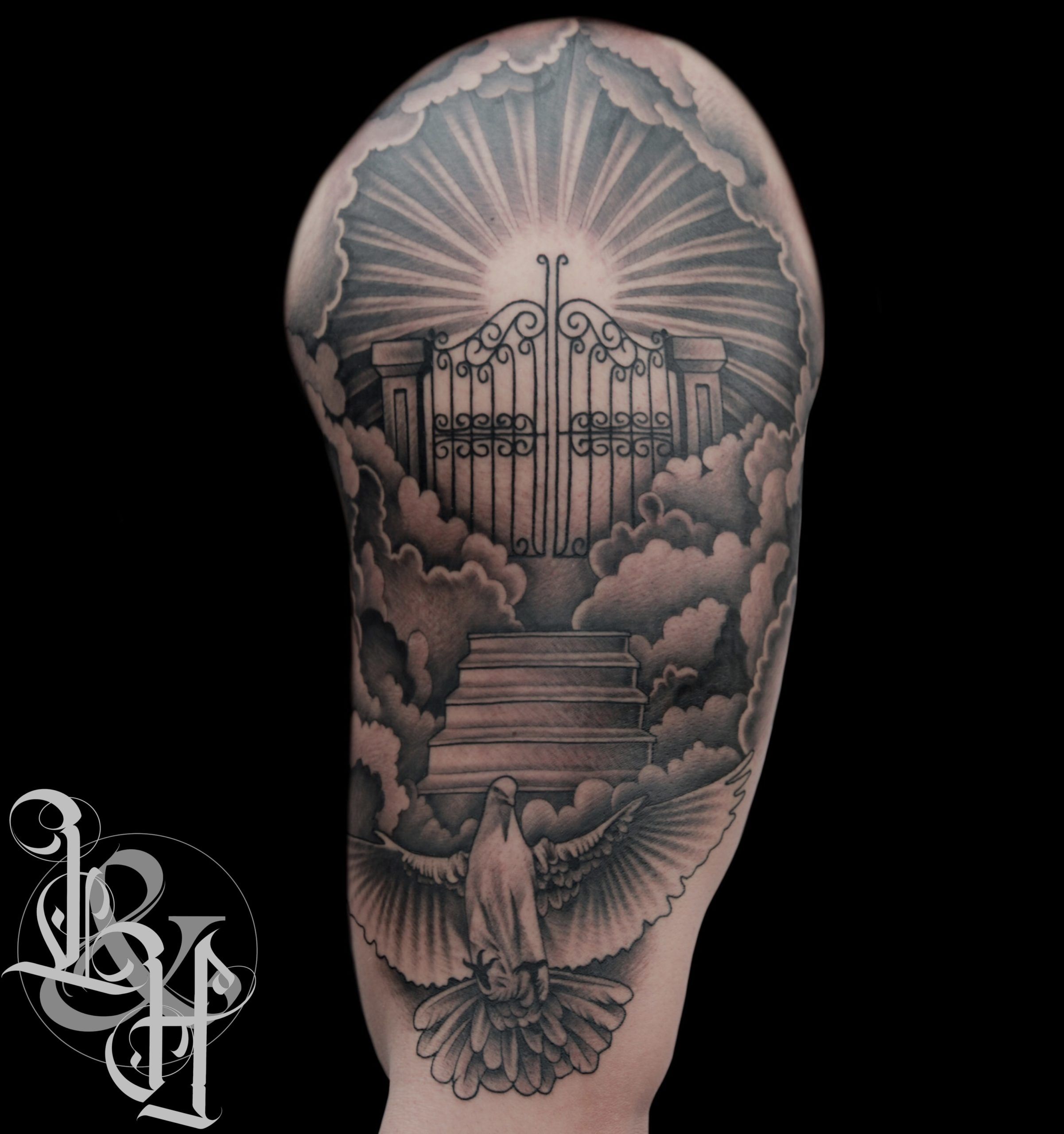 heaven gates tattoo neck