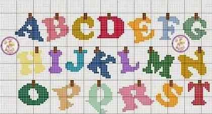 patrones de punto de cruz abecedarios infantiles