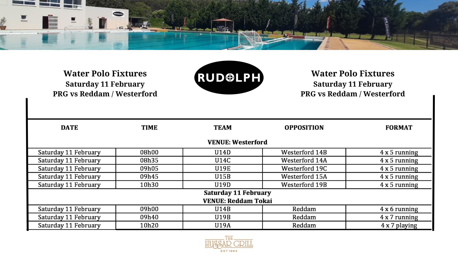 water polo fixtures