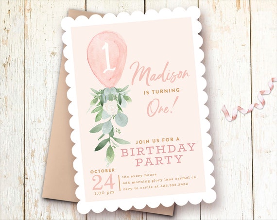 1st birthday invitations girl