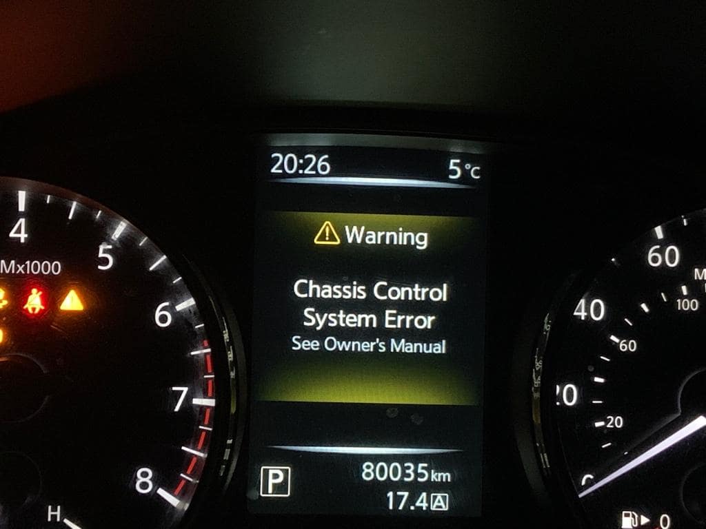 2016 nissan rogue chassis control system error