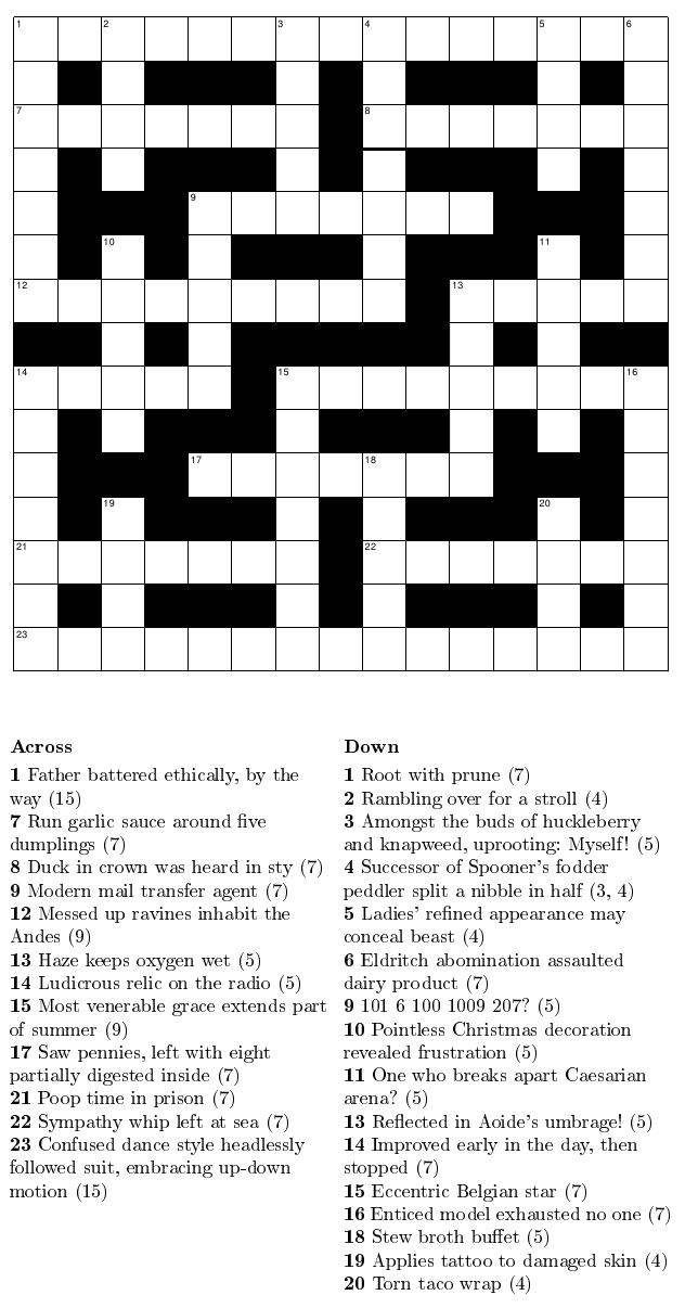 ludicrous crossword