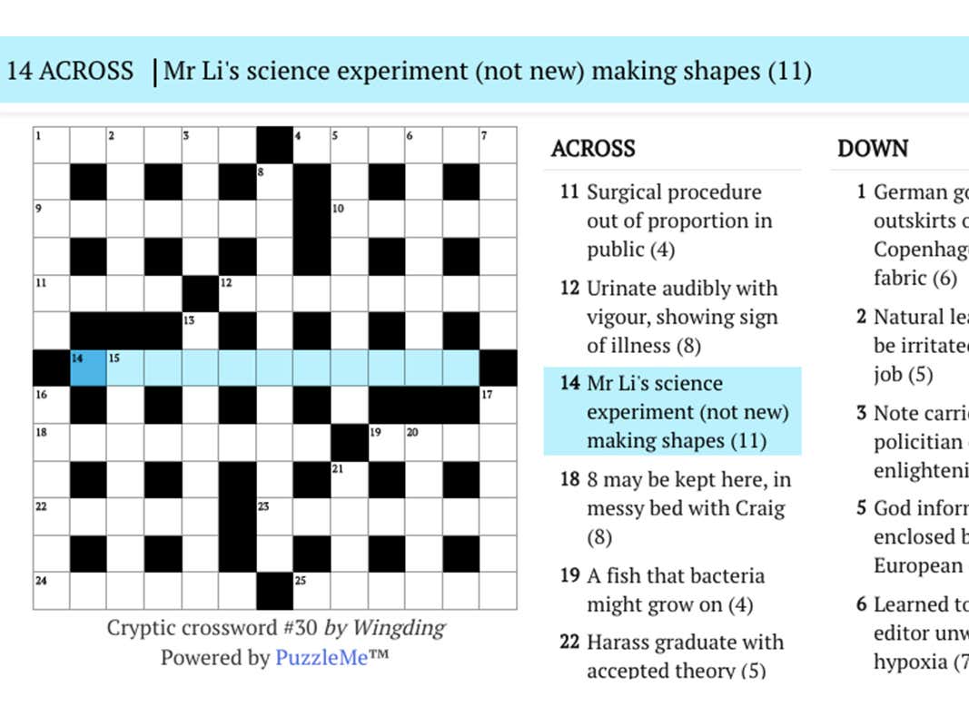 making known crossword clue