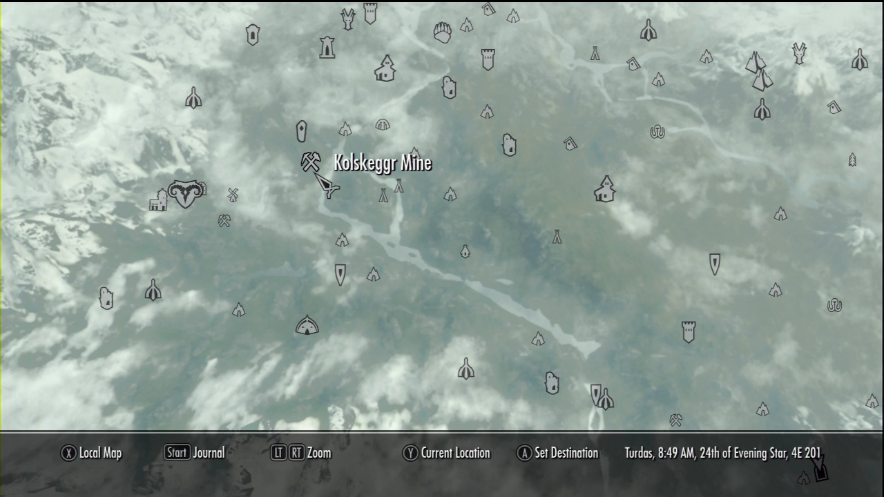 skyrim gold mine locations map