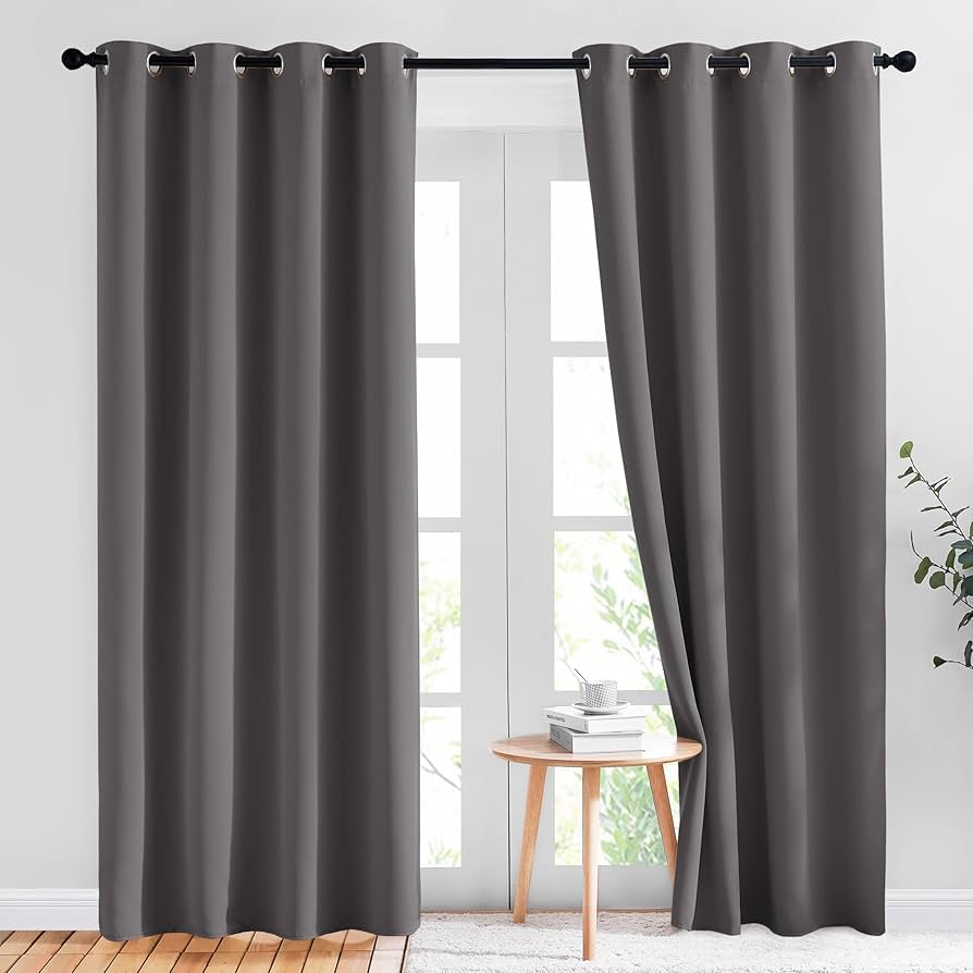 grey blackout curtains bedroom