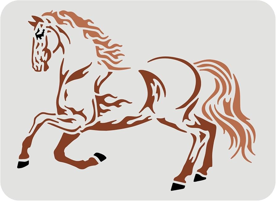 horse drawing stencil