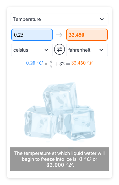 2-8 degrees celsius to fahrenheit