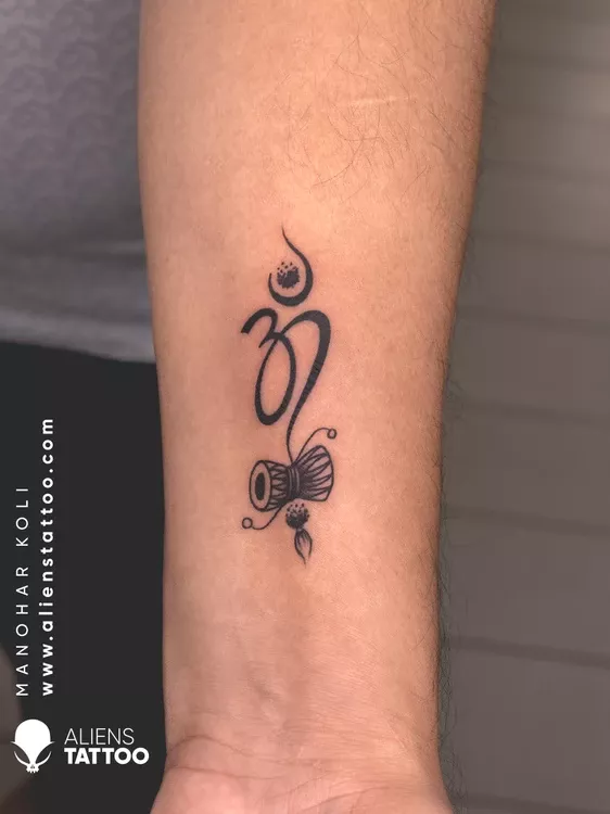 shiva tattoo on wrist