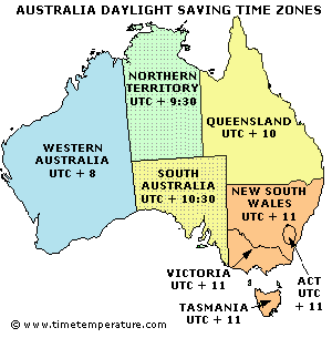 utc australia time converter