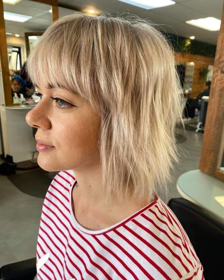 choppy bob haircut with bangs