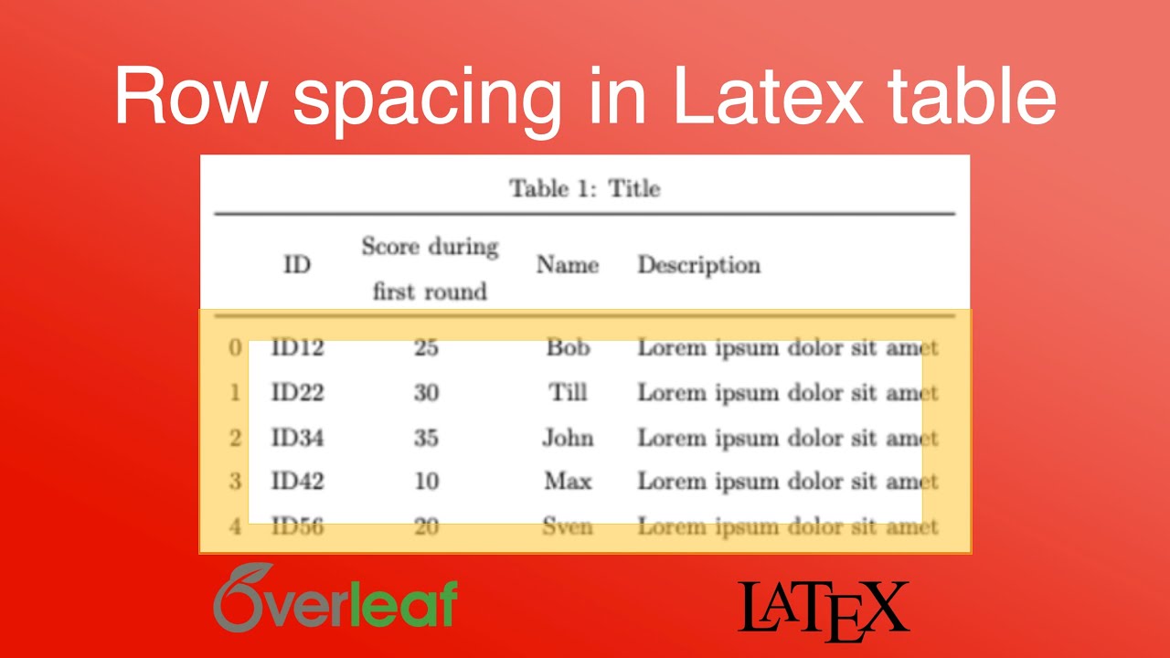 latex tabular spacing