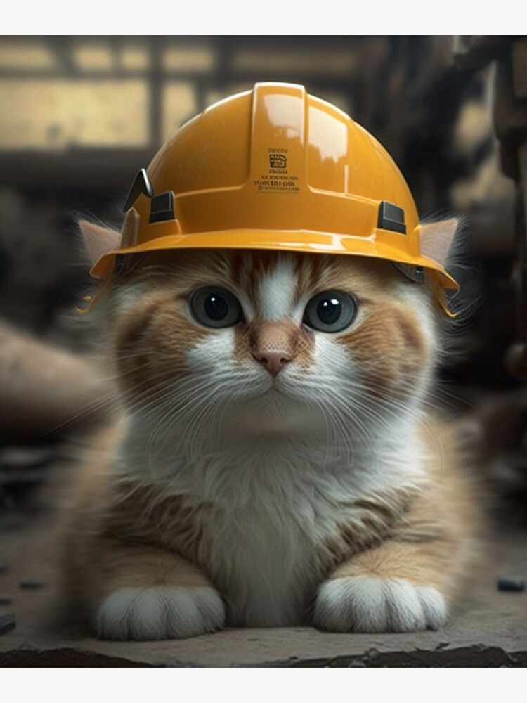 cats with hard hats