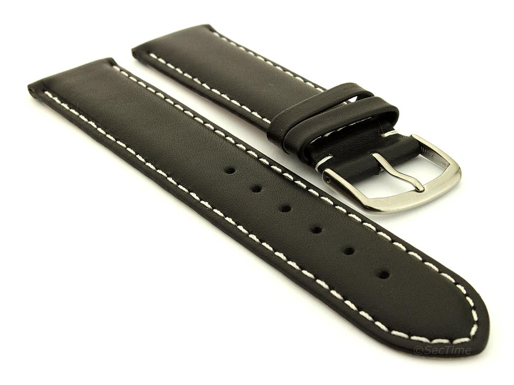 21mm leather watch strap