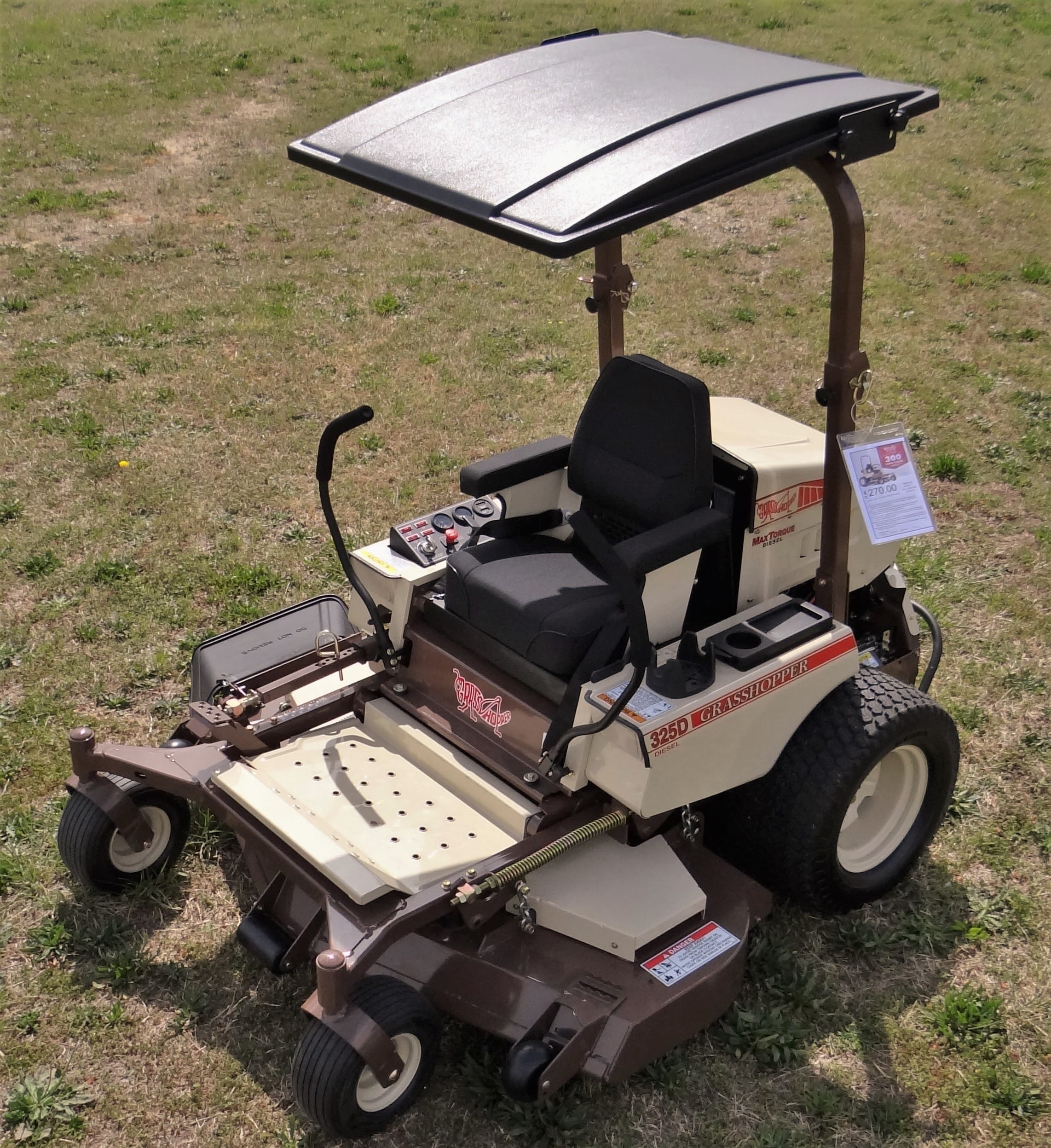 sunshade for zero turn mower