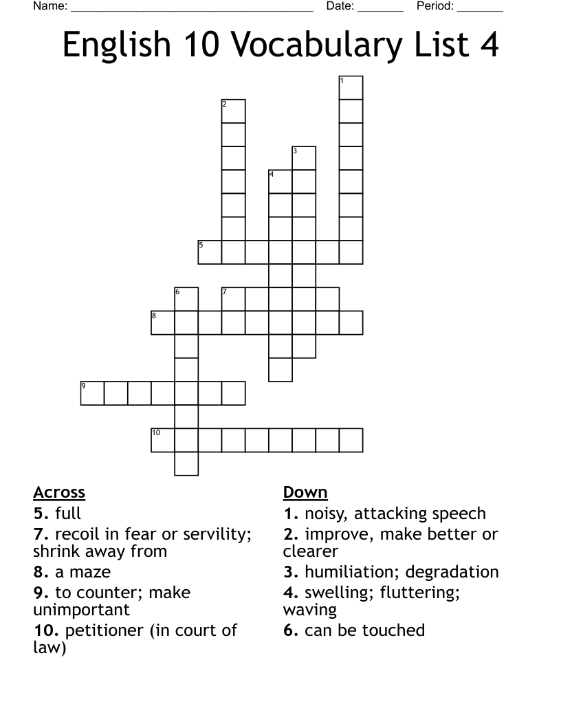 humiliation crossword clue
