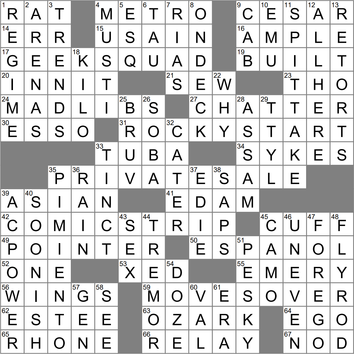 sylvesters rocky co star crossword