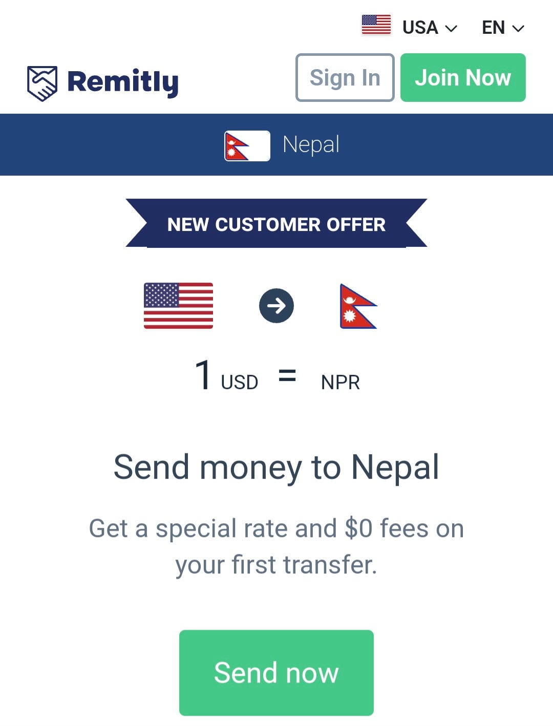 remitly exchange rate nepal