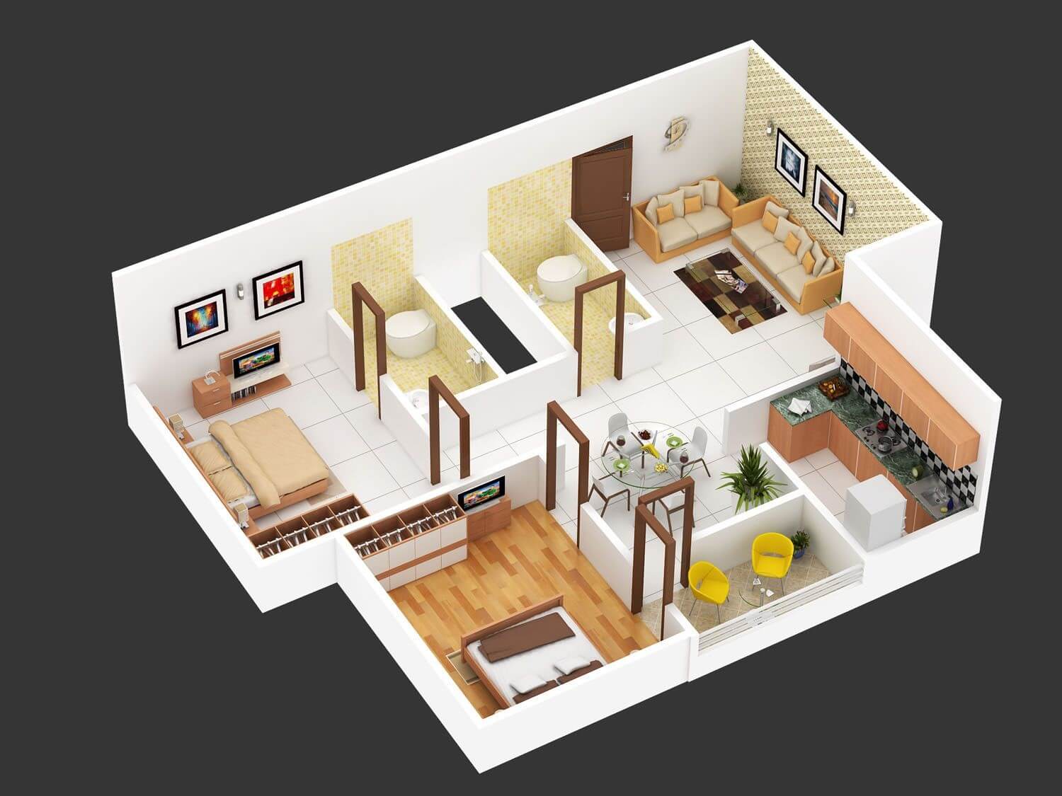 2 bhk house images