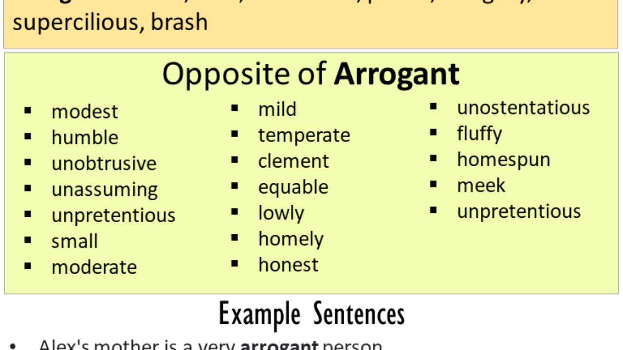 antonyms of arrogant