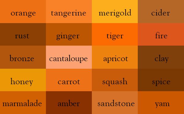 synonyms of orange