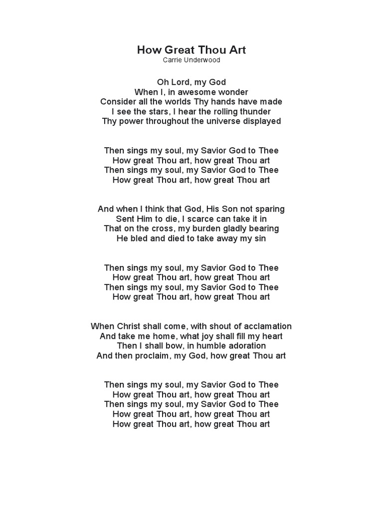 how great thou art lyrics