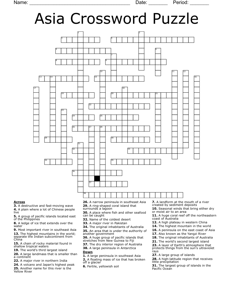 asian crossword clue