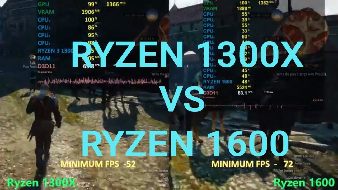 ryzen 3 1300x vs ryzen 5