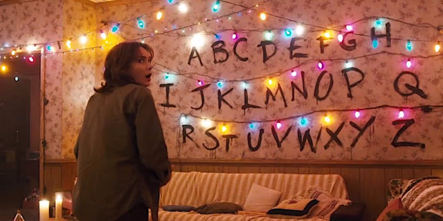 stranger things alphabet wall