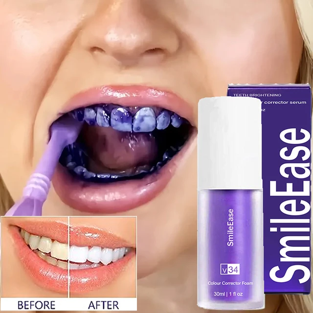 purple color corrector toothpaste