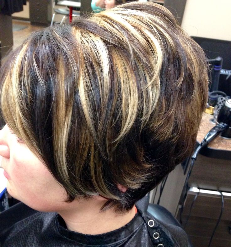 short hair highlighted