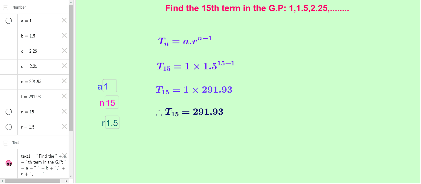 nth term of a gp