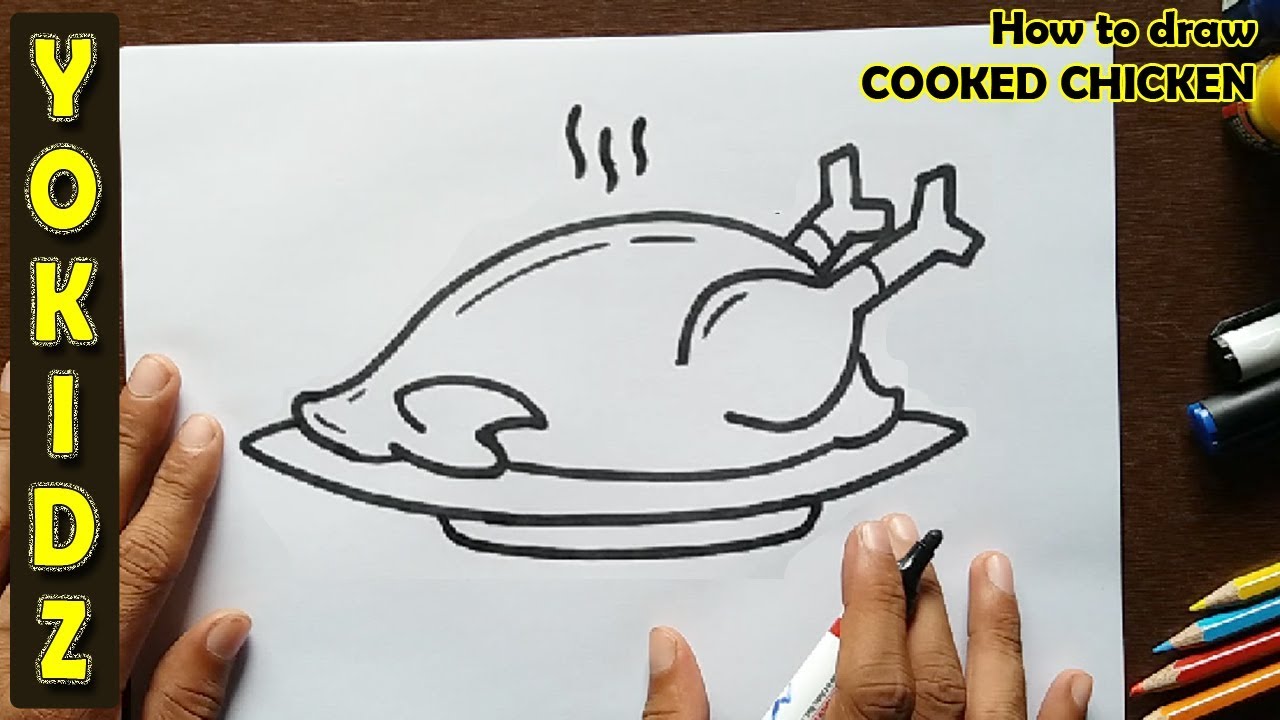 cooked chicken drawing