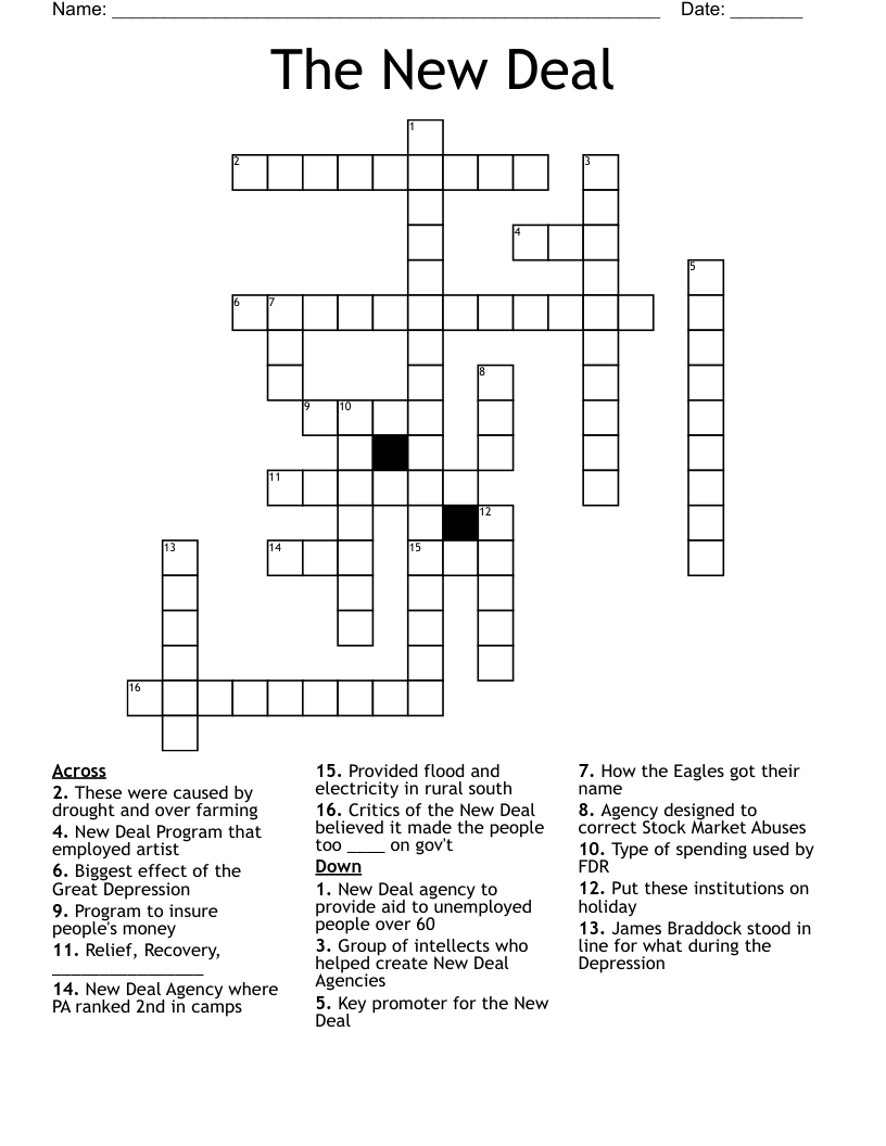 new deal era org crossword